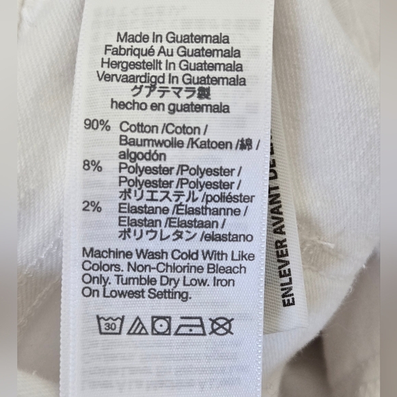 Madewell 10” High-rise Skinny White Jeans Zipper Fly Raw Hem size 29 - Picture 16 of 16